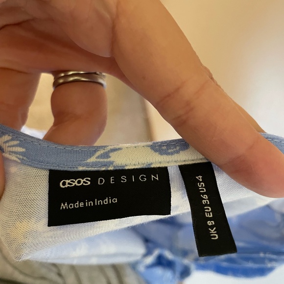 ASOS Blue Ruffled Crop Blouse - Picture 3 of 3